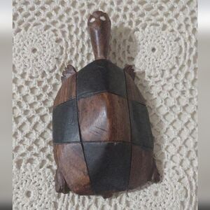 Wooden Turtle Figurine